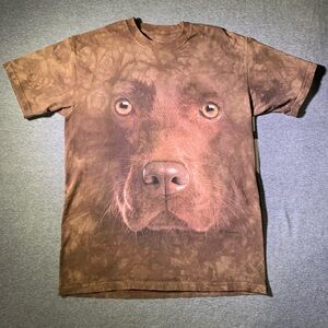 The Mountain Shirt Medium Chocolate Labrador Dog Face Brown Tye Dye